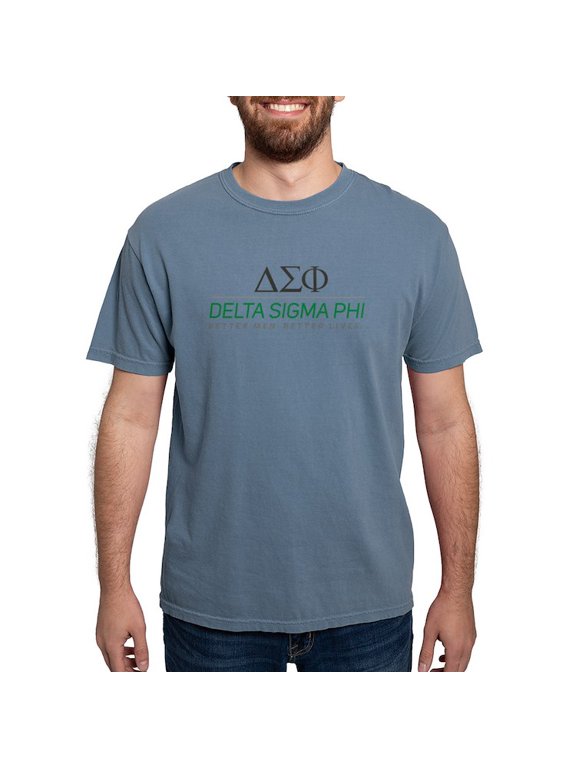 - Delta Sigma Phi Color Stacked Logo T Shirt - Mens Comfort Colors Shirt