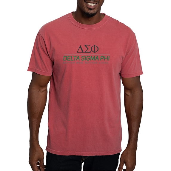 CafePress - Delta Sigma Phi Color Stacked Logo T Shirt - Mens Comfort Colors Shirt