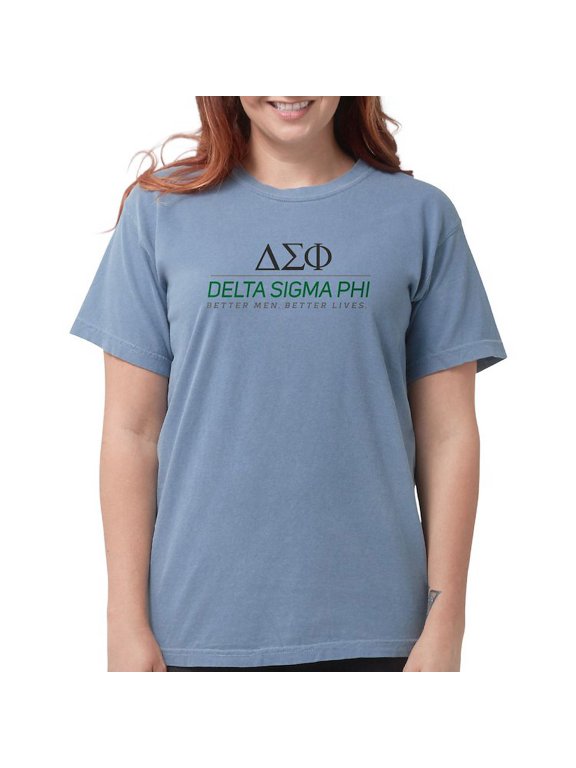 - Delta Sigma Phi Color Stacked Logo T Shirt - Womens Comfort Colors® Shirt