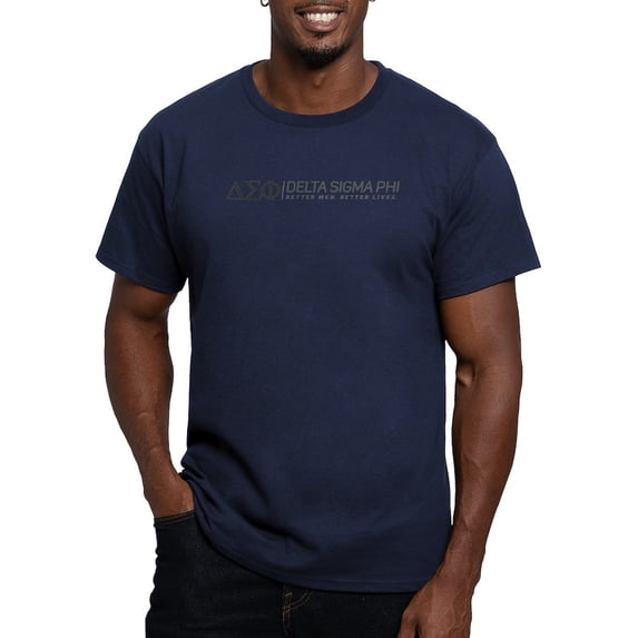 CafePress - Delta Sigma Phi Grayscale Logo T Shirt - Men's Fitted T-Shirt