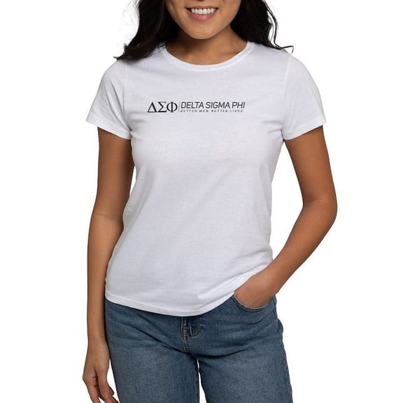 CafePress - Delta Sigma Phi Grayscale Logo T Shirt - Women's Classic T-Shirt