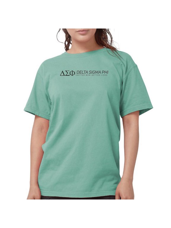 - Delta Sigma Phi Grayscale Logo T Shirt - Womens Comfort Colors® Shirt