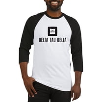 CafePress - Delta Tau Delta Black Stacked Signature Baseball Jersey - Cotton Baseball Jersey, 3/4 Raglan Sleeve Shirt