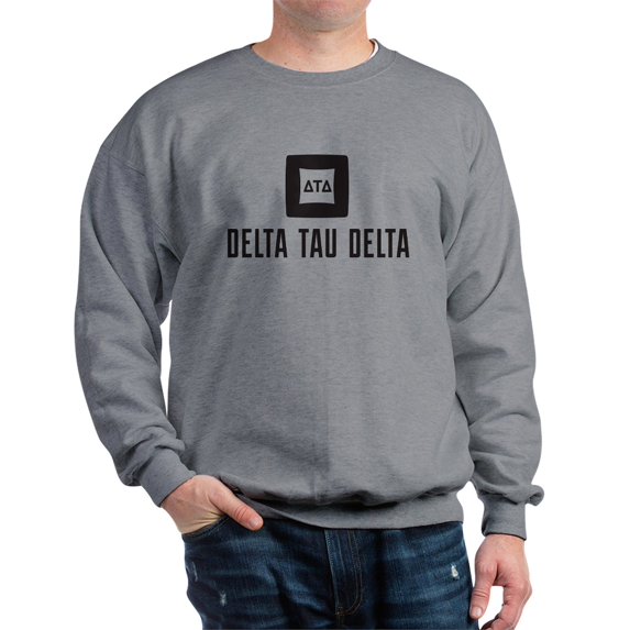 CafePress - Delta Tau Delta Black Stacked Signature Sweatshirt - Crew Neck Sweatshirt