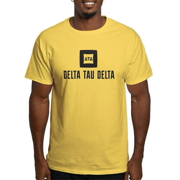 CafePress - Delta Tau Delta Black Stacked Signature T Shirt - Men's Classic Graphic T-Shirt