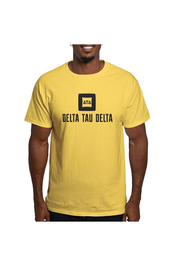 - Delta Tau Delta Black Stacked Signature T Shirt - Men's Classic Graphic T-Shirt