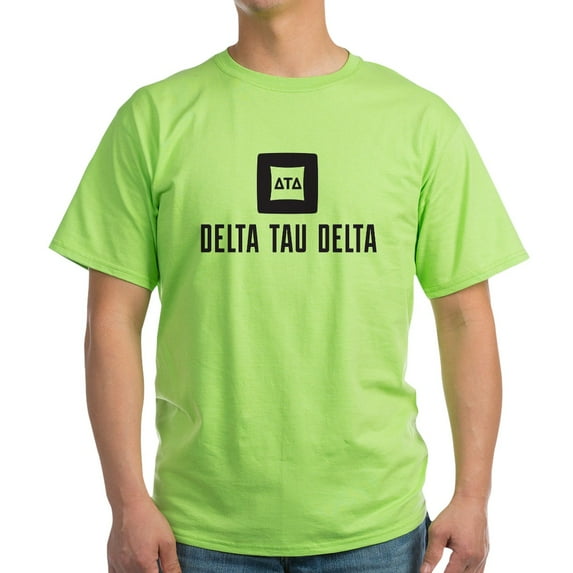 CafePress - Delta Tau Delta Black Stacked Signature T Shirt - Light T-Shirt - CP