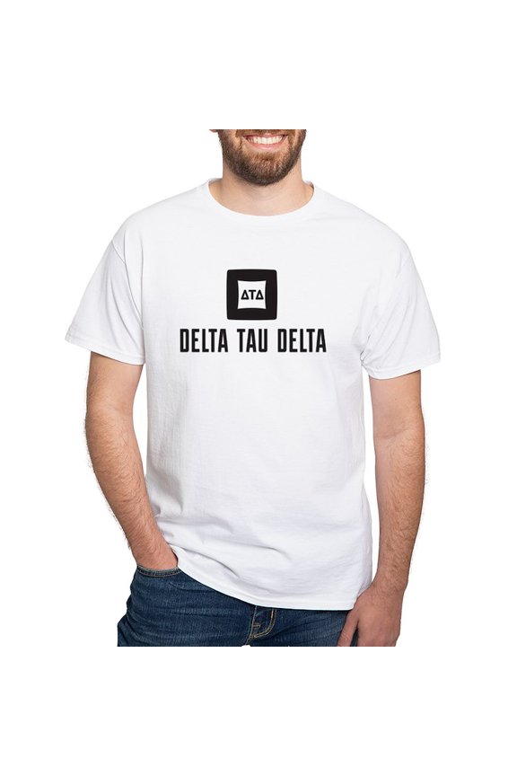 - Delta Tau Delta Black Stacked Signature T Shirt - Men's Classic T-Shirts