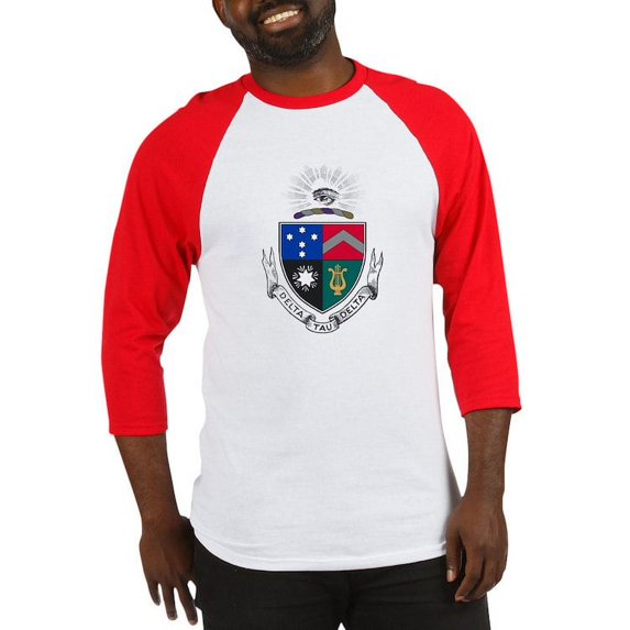 CafePress - Delta Tau Delta Coat Of Arms Baseball Jersey - Cotton Baseball Jersey, 3/4 Raglan Sleeve Shirt
