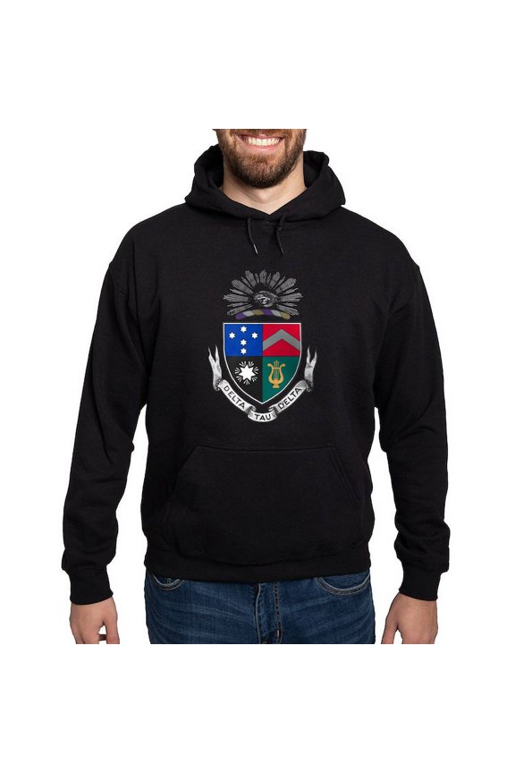 - Delta Tau Delta Coat Of Arms Sweatshirt - Pullover Hoodie, Classic, Comfortable Hooded Sweatshirt