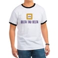 thumbnail image 1 of CafePress - Delta Tau Delta Full Color Stacked Signature T Shirt - 100% Cotton Ringed T-Shirt, 1 of 4