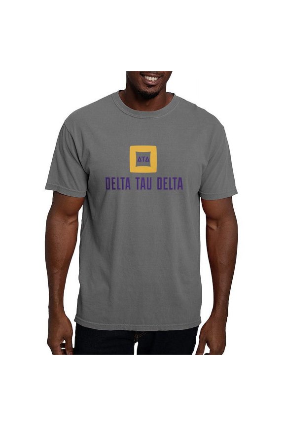 - Delta Tau Delta Full Color Stacked Signature T Shirt - Mens Comfort Colors Shirt