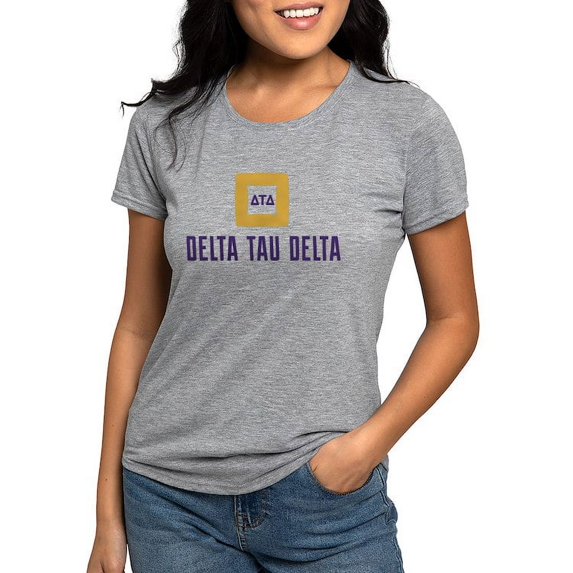 CafePress - Delta Tau Delta Full Color Stacked Signature T Shirt - Womens Tri-blend T-Shirt