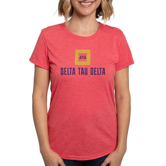 CafePress - Delta Tau Delta Full Color Stacked Signature T Shirt - Womens Tri-blend T-Shirt
