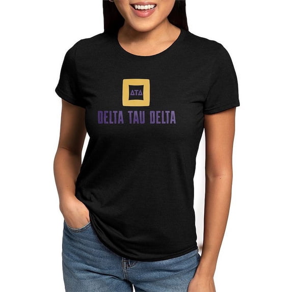CafePress - Delta Tau Delta Full Color Stacked Signature T Shirt - Womens Tri-blend T-Shirt