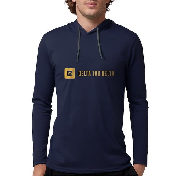 CafePress - Delta Tau Delta Gold Signature Long Sleeve T Shirt - Mens Hooded Shirt