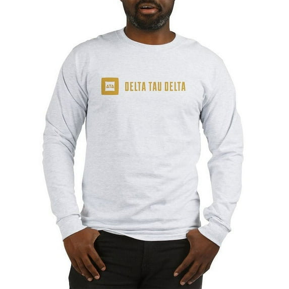 CafePress - Delta Tau Delta Gold Signature Long Sleeve T Shirt - Unisex Cotton Long Sleeve T-Shirt