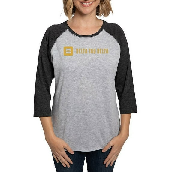 CafePress - Delta Tau Delta Gold Signature Long Sleeve T Shirt - Womens Baseball Tee