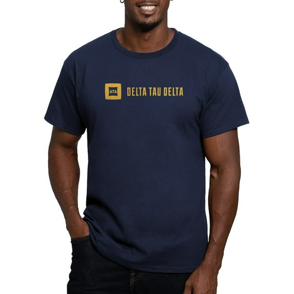 CafePress - Delta Tau Delta Gold Signature T Shirt - Men's Fitted T-Shirt