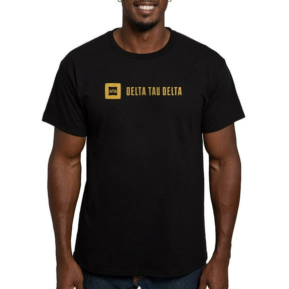 CafePress - Delta Tau Delta Gold Signature T Shirt - Men's Fitted T-Shirt