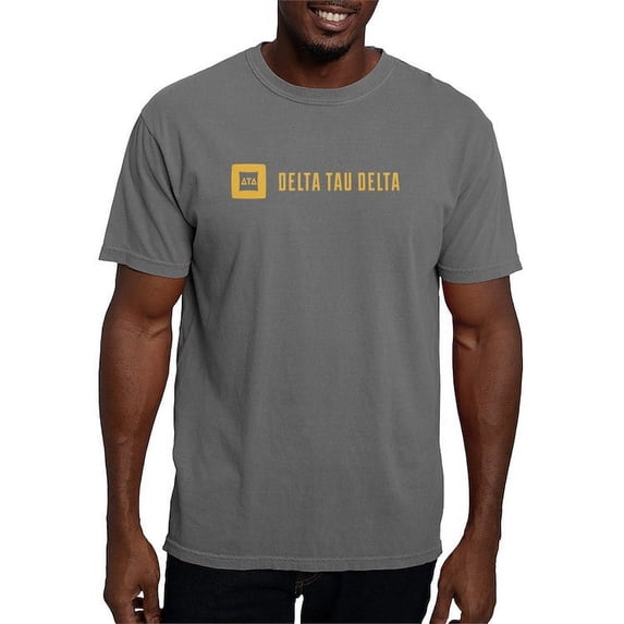CafePress - Delta Tau Delta Gold Signature T Shirt - Mens Comfort Colors Shirt