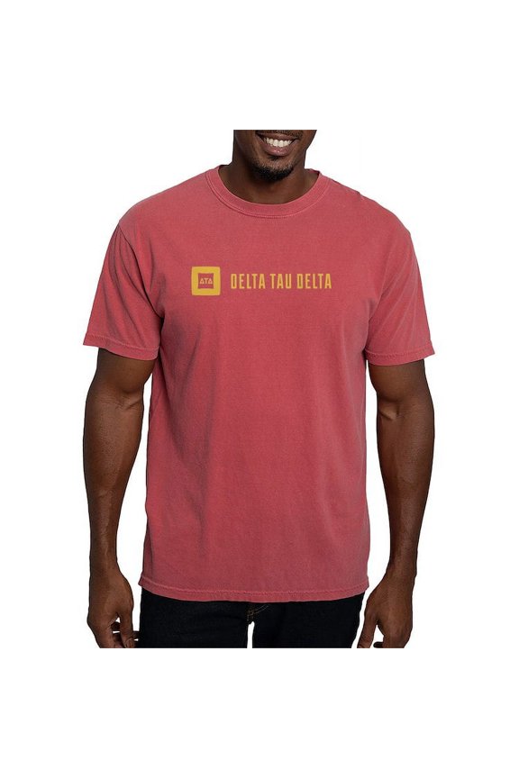 - Delta Tau Delta Gold Signature T Shirt - Mens Comfort Colors Shirt