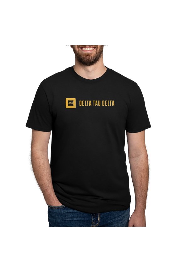 - Delta Tau Delta Gold Signature T Shirt - Mens Tri-blend T-Shirt