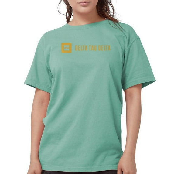 CafePress - Delta Tau Delta Gold Signature T Shirt - Womens Comfort Colors® Shirt