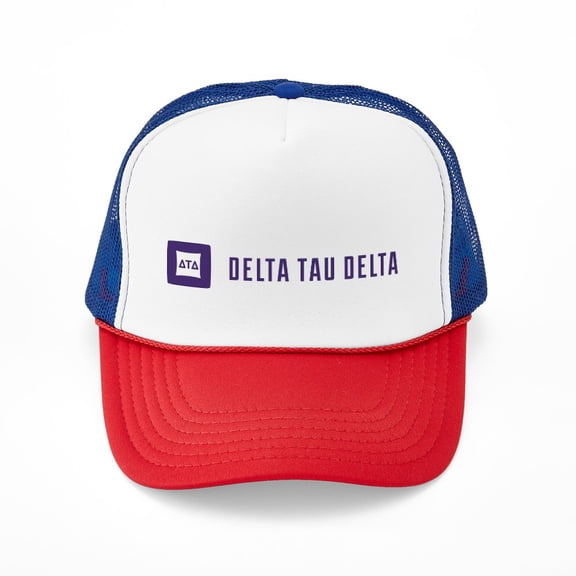 CafePress - Delta Tau Delta Purple Signature - Adjustable Unisex Printed Trucker Hat with Mesh Back