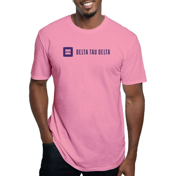 CafePress - Delta Tau Delta Purple Signature T Shirt - Men's Fitted T-Shirt