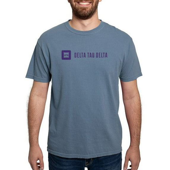 CafePress - Delta Tau Delta Purple Signature T Shirt - Mens Comfort Colors Shirt