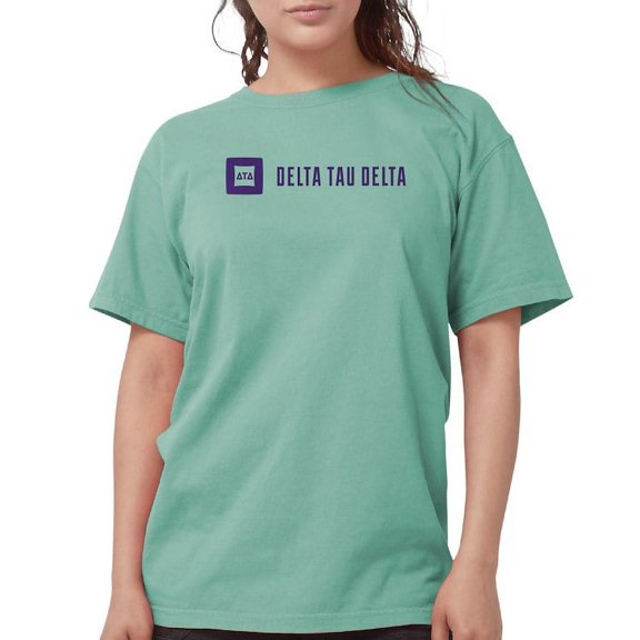 CafePress - Delta Tau Delta Purple Signature T Shirt - Womens Comfort Colors® Shirt