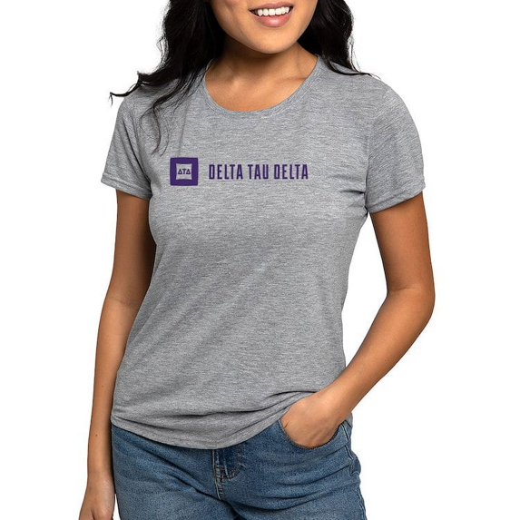 CafePress - Delta Tau Delta Purple Signature T Shirt - Womens Tri-blend T-Shirt