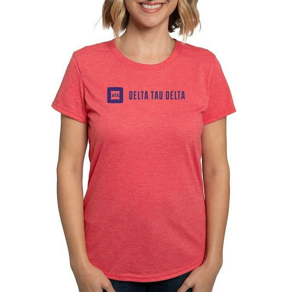 CafePress - Delta Tau Delta Purple Signature T Shirt - Womens Tri-blend T-Shirt