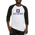 thumbnail image 1 of CafePress - Delta Tau Delta Purple Stacked Signature Baseball Jersey - Cotton Baseball Jersey, 3/4 Raglan Sleeve Shirt, 1 of 4