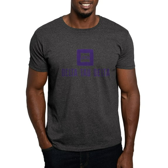 CafePress - Delta Tau Delta Purple Stacked Signature T Shirt - Men's Classic Graphic Cotton T-Shirt