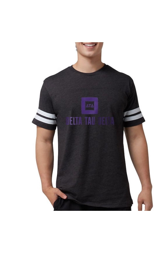 - Delta Tau Delta Purple Stacked Signature T Shirt - Mens Football Shirt