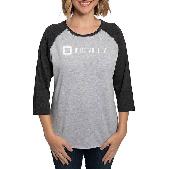 CafePress - Delta Tau Delta White Signature Long Sleeve T Shirt - Womens Baseball Tee
