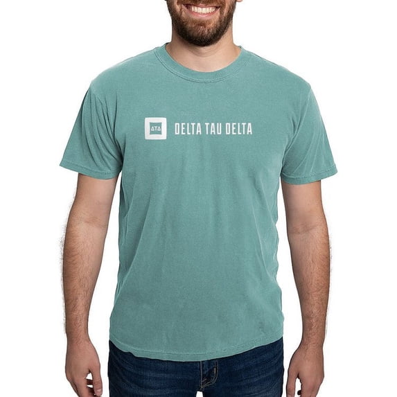 CafePress - Delta Tau Delta White Signature T Shirt - Mens Comfort Colors Shirt