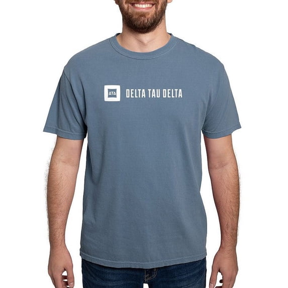 CafePress - Delta Tau Delta White Signature T Shirt - Mens Comfort Colors Shirt