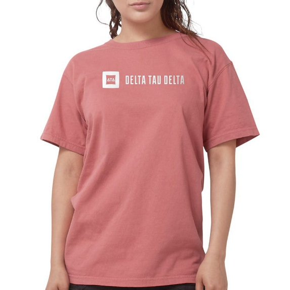 CafePress - Delta Tau Delta White Signature T Shirt - Womens Comfort Colors® Shirt
