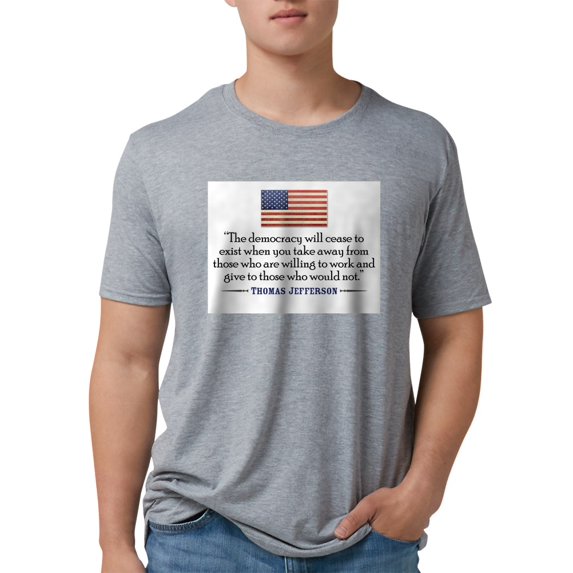 CafePress - Democracy Quote Men's Deluxe T Shirt - Mens Tri-blend T-Shirt