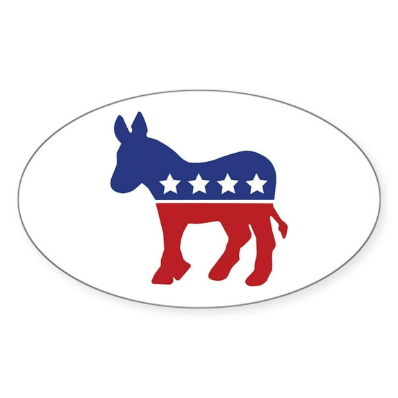 CafePress - Democrat Donkey Oval Sticker - Sticker (Oval)