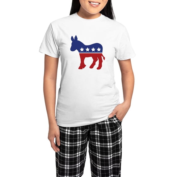 CafePress - Democrat Donkey Women's Light Pajamas - Women's Short Sleeve Print T-Shirt and Pants Light Cotton Pajama Set