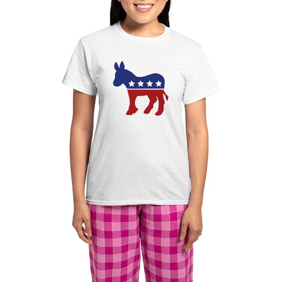 CafePress - Democrat Donkey Women's Light Pajamas - Women's Short Sleeve Print T-Shirt and Pants Light Cotton Pajama Set
