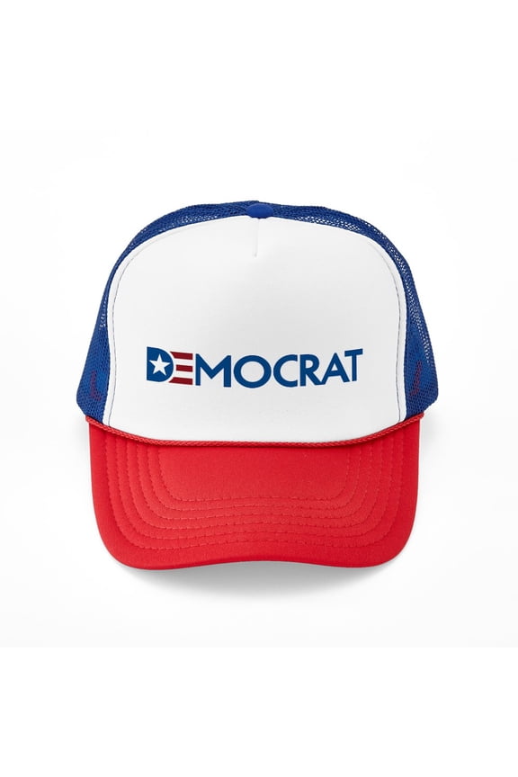 - Democrat - Trucker Hat - Polyester Foam Front and Nylon Mesh Weave Back