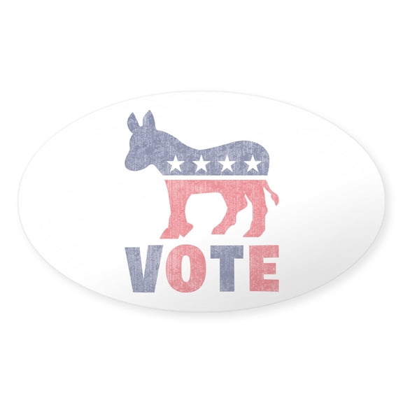 CafePress - Democrat Vote 2 - Sticker (Oval)
