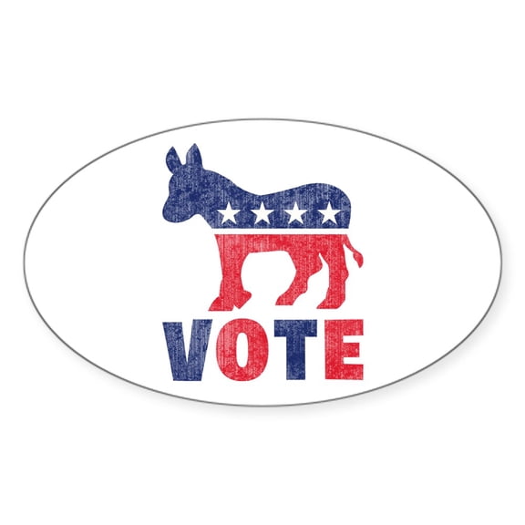CafePress - Democrat Vote 2 - Sticker (Oval)