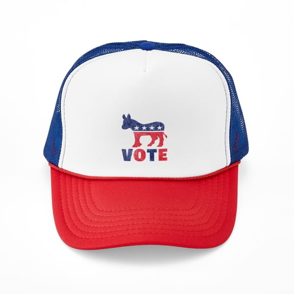 CafePress - Democrat Vote 2 - Adjustable Unisex Printed Trucker Hat with Mesh Back