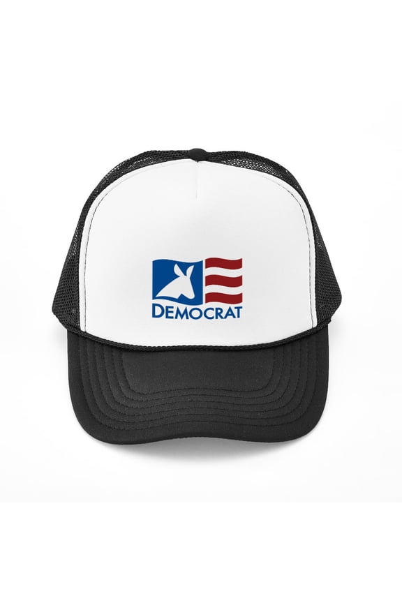 - Democratic Flag - Adjustable Unisex Printed Trucker Hat with Mesh Back